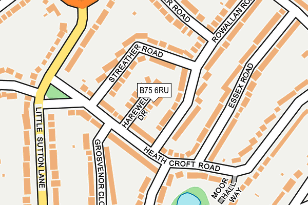 B75 6RU map - OS OpenMap – Local (Ordnance Survey)