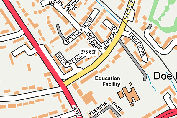 B75 6SF map - OS OpenMap – Local (Ordnance Survey)