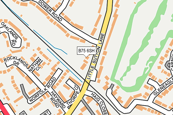 B75 6SH map - OS OpenMap – Local (Ordnance Survey)