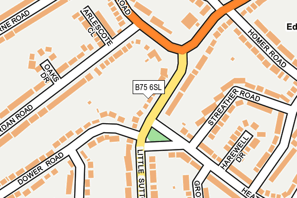 B75 6SL map - OS OpenMap – Local (Ordnance Survey)