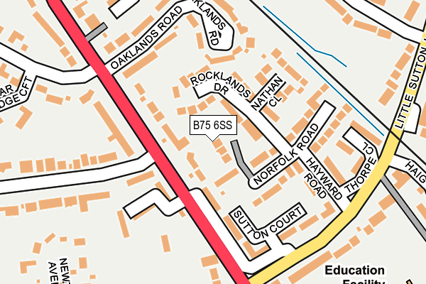 B75 6SS map - OS OpenMap – Local (Ordnance Survey)