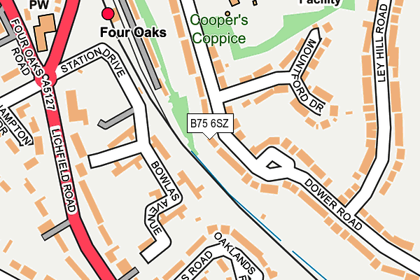B75 6SZ map - OS OpenMap – Local (Ordnance Survey)