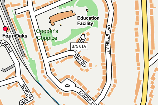 B75 6TA map - OS OpenMap – Local (Ordnance Survey)