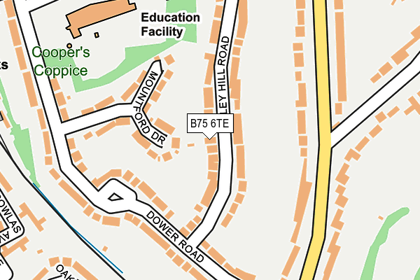 B75 6TE map - OS OpenMap – Local (Ordnance Survey)