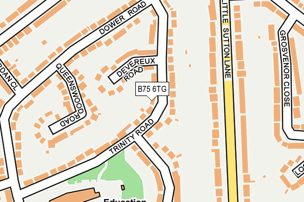 B75 6TG map - OS OpenMap – Local (Ordnance Survey)