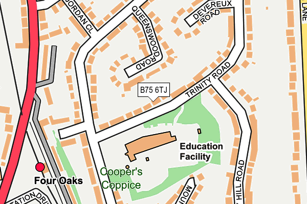 B75 6TJ map - OS OpenMap – Local (Ordnance Survey)