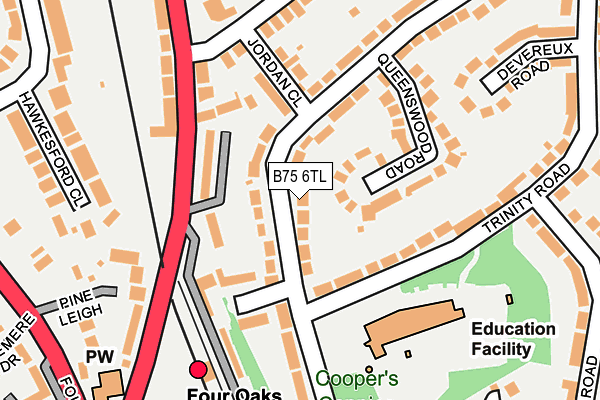 B75 6TL map - OS OpenMap – Local (Ordnance Survey)