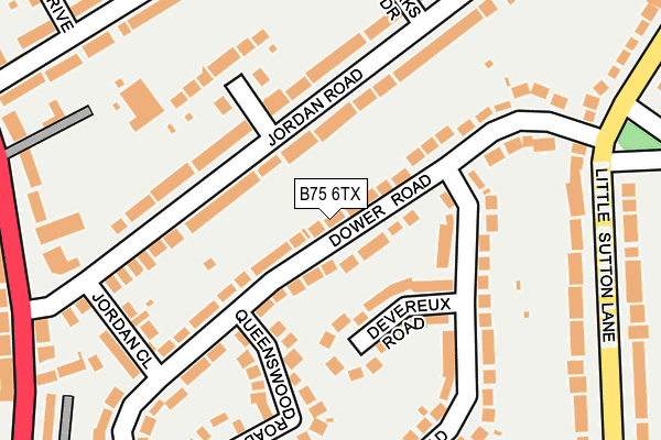 B75 6TX map - OS OpenMap – Local (Ordnance Survey)