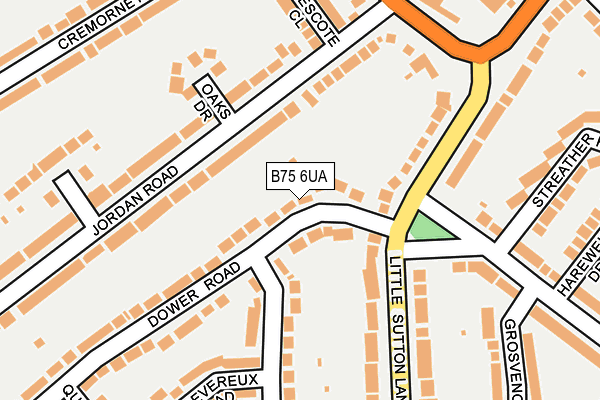B75 6UA map - OS OpenMap – Local (Ordnance Survey)