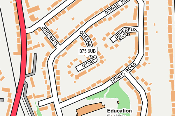 B75 6UB map - OS OpenMap – Local (Ordnance Survey)