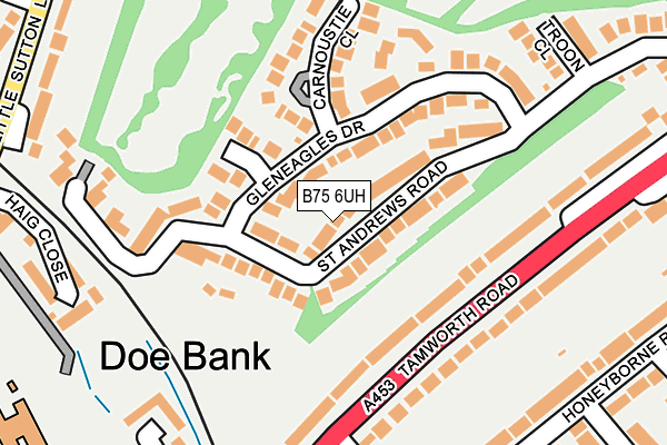 B75 6UH map - OS OpenMap – Local (Ordnance Survey)