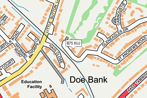 B75 6UJ map - OS OpenMap – Local (Ordnance Survey)