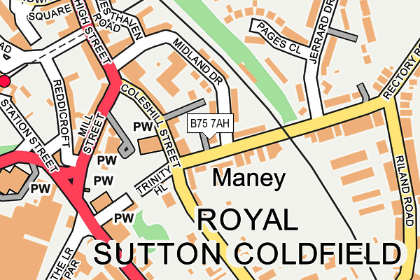 B75 7AH map - OS OpenMap – Local (Ordnance Survey)