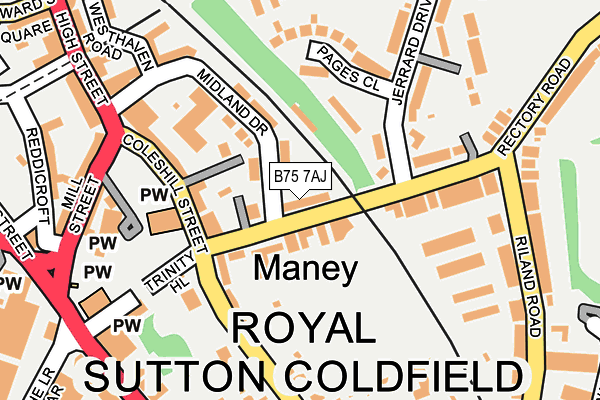 B75 7AJ map - OS OpenMap – Local (Ordnance Survey)