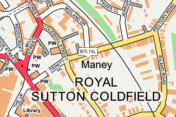 B75 7AL map - OS OpenMap – Local (Ordnance Survey)