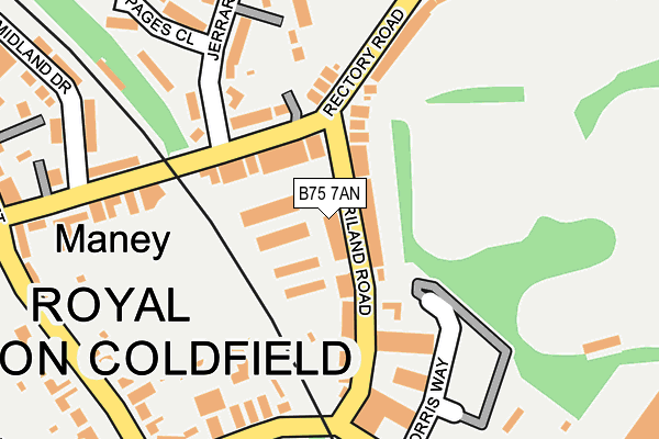 B75 7AN map - OS OpenMap – Local (Ordnance Survey)