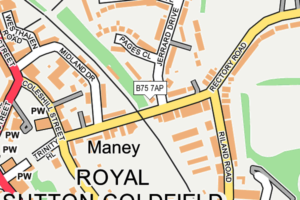 B75 7AP map - OS OpenMap – Local (Ordnance Survey)