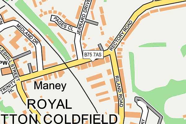 B75 7AS map - OS OpenMap – Local (Ordnance Survey)