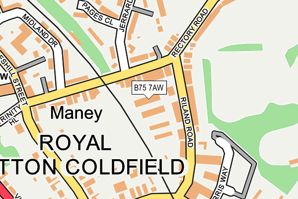 B75 7AW map - OS OpenMap – Local (Ordnance Survey)