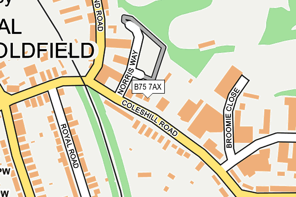 B75 7AX map - OS OpenMap – Local (Ordnance Survey)