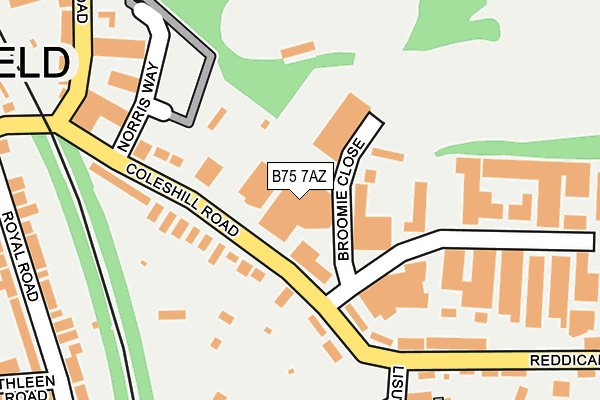 B75 7AZ map - OS OpenMap – Local (Ordnance Survey)