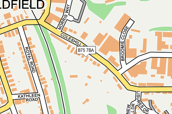 B75 7BA map - OS OpenMap – Local (Ordnance Survey)