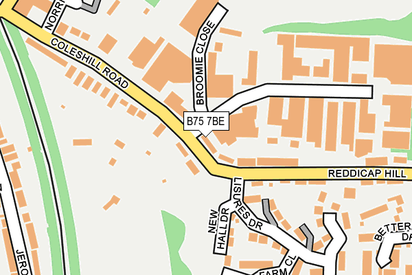 B75 7BE map - OS OpenMap – Local (Ordnance Survey)