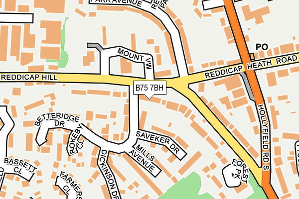 B75 7BH map - OS OpenMap – Local (Ordnance Survey)