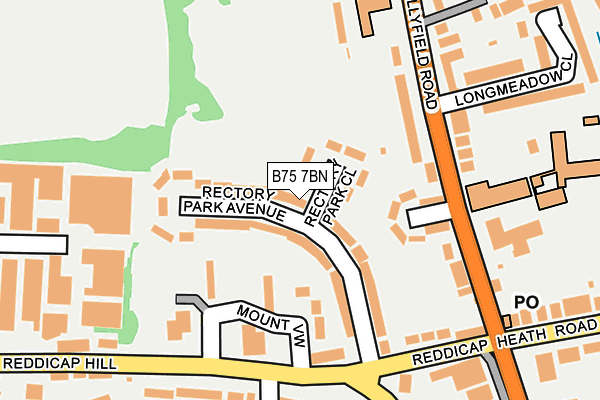 B75 7BN map - OS OpenMap – Local (Ordnance Survey)