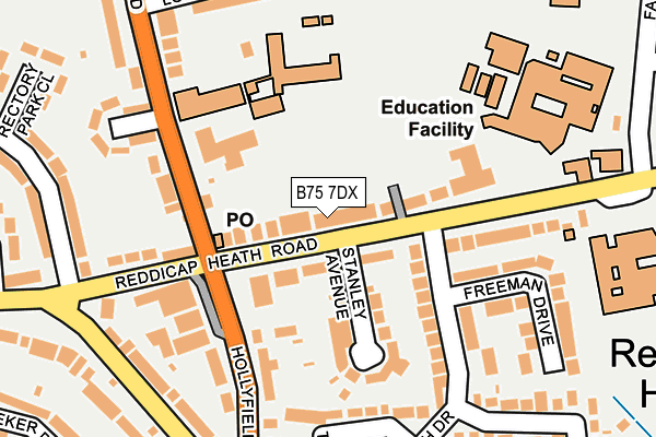 B75 7DX map - OS OpenMap – Local (Ordnance Survey)
