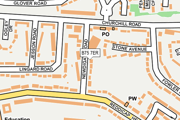 B75 7ER map - OS OpenMap – Local (Ordnance Survey)