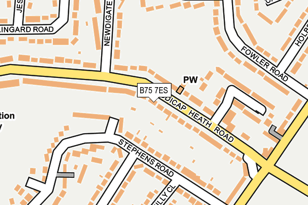 B75 7ES map - OS OpenMap – Local (Ordnance Survey)