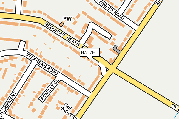 B75 7ET map - OS OpenMap – Local (Ordnance Survey)