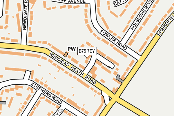 B75 7EY map - OS OpenMap – Local (Ordnance Survey)