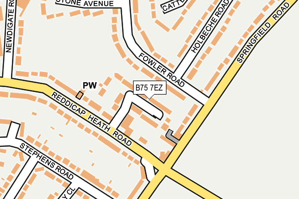 B75 7EZ map - OS OpenMap – Local (Ordnance Survey)