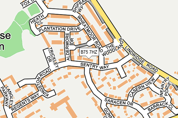 B75 7HZ map - OS OpenMap – Local (Ordnance Survey)