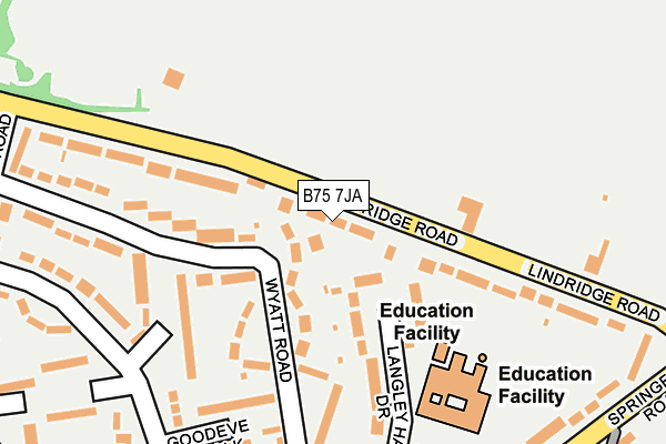 B75 7JA map - OS OpenMap – Local (Ordnance Survey)