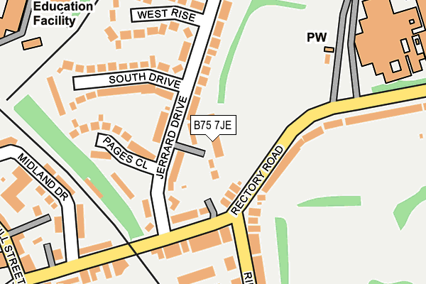 B75 7JE map - OS OpenMap – Local (Ordnance Survey)