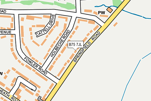 B75 7JL map - OS OpenMap – Local (Ordnance Survey)