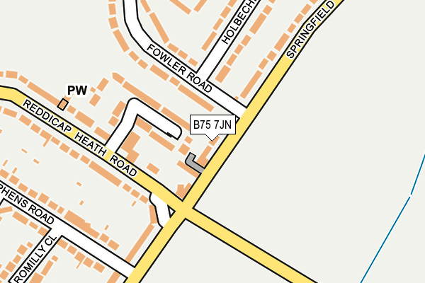 B75 7JN map - OS OpenMap – Local (Ordnance Survey)