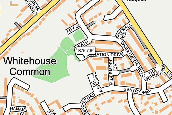 B75 7JP map - OS OpenMap – Local (Ordnance Survey)