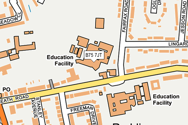 B75 7JT map - OS OpenMap – Local (Ordnance Survey)