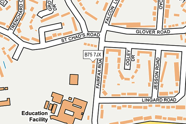 B75 7JX map - OS OpenMap – Local (Ordnance Survey)