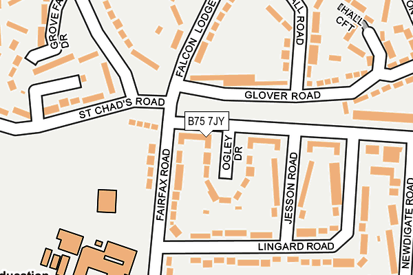 B75 7JY map - OS OpenMap – Local (Ordnance Survey)