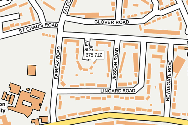 B75 7JZ map - OS OpenMap – Local (Ordnance Survey)