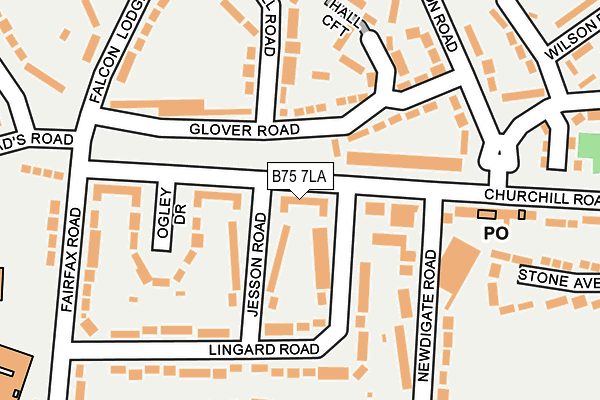 B75 7LA map - OS OpenMap – Local (Ordnance Survey)