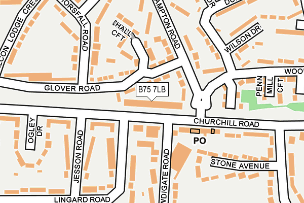 B75 7LB map - OS OpenMap – Local (Ordnance Survey)