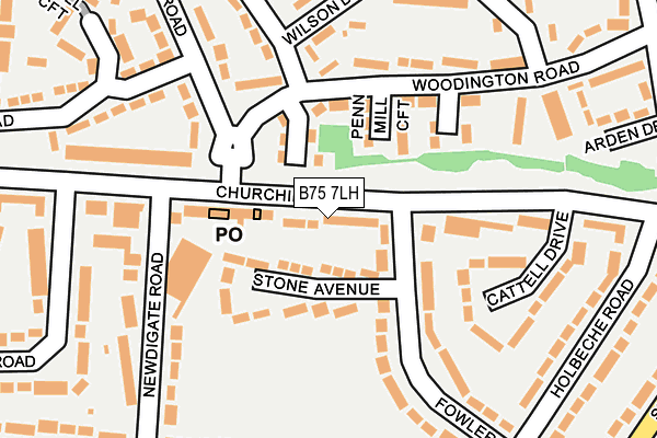 B75 7LH map - OS OpenMap – Local (Ordnance Survey)