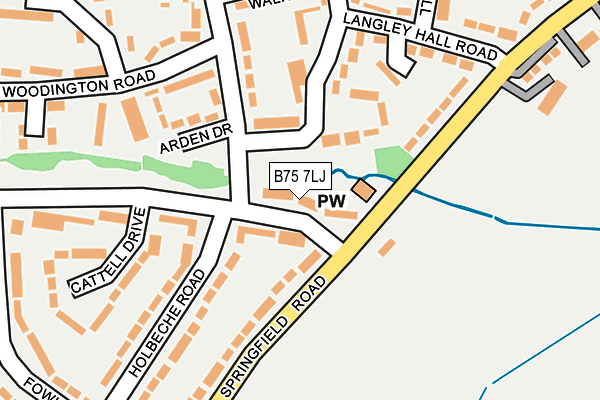 B75 7LJ map - OS OpenMap – Local (Ordnance Survey)