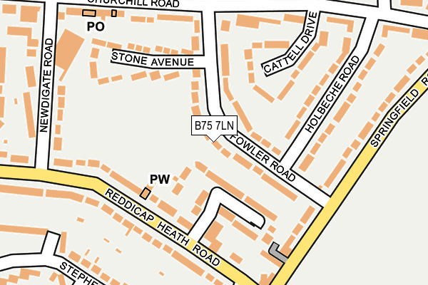 B75 7LN map - OS OpenMap – Local (Ordnance Survey)